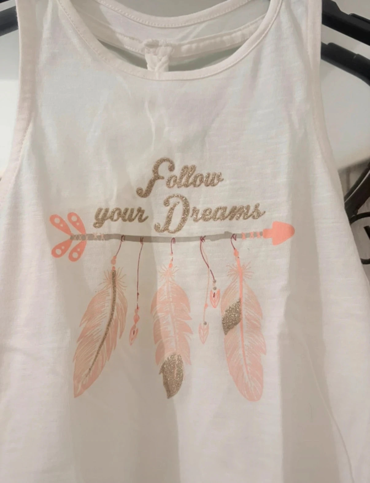 Witte Punkidz 'Follow your Dreams' droomvanger tanktop met gevlochten rug - Maat 5 jaar – photo 3